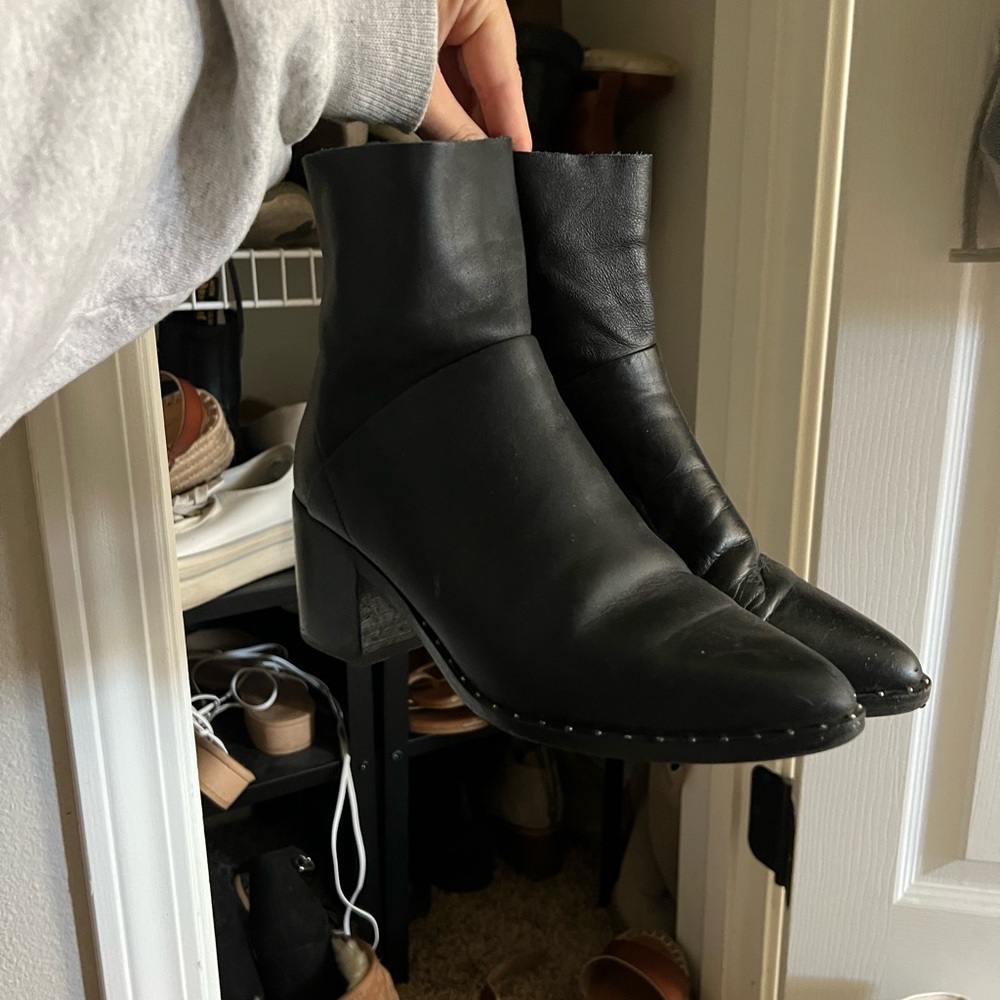 Black Leather Booties Nordstrom Treasure & Bond Farrah